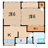 常磐線（東北地方）/相馬駅 徒歩13分 1階 築40年 2Kの間取り