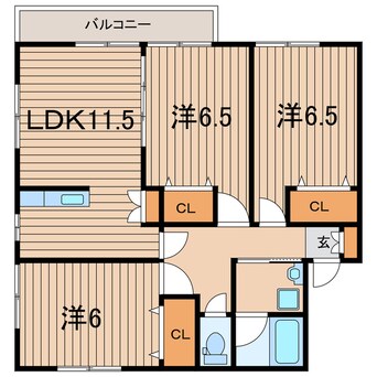 間取図 常磐線（東北地方）/相馬駅 徒歩15分 2階 築19年