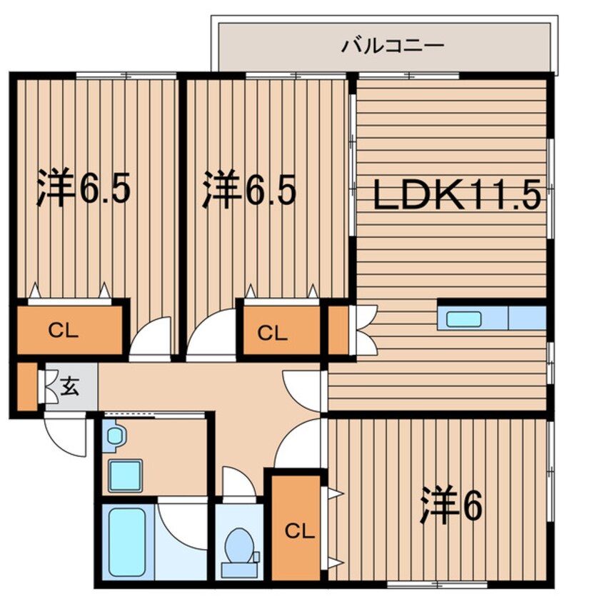 間取図 常磐線（東北地方）/相馬駅 徒歩15分 2階 築19年