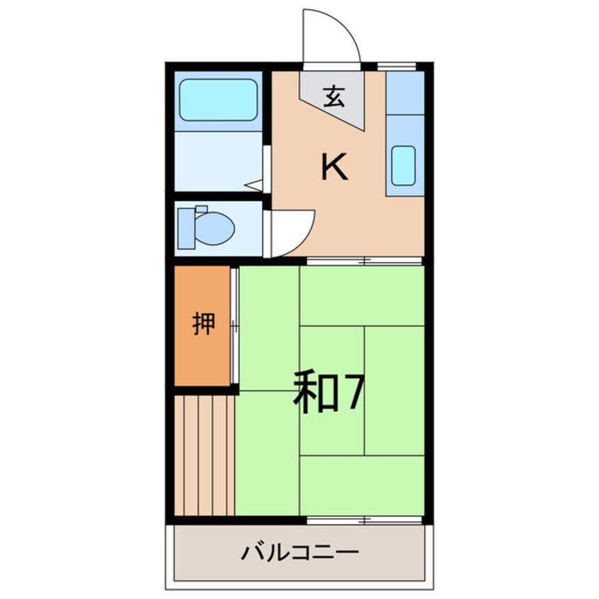 間取図 阿武隈急行/丸森駅 徒歩39分 2階 築39年