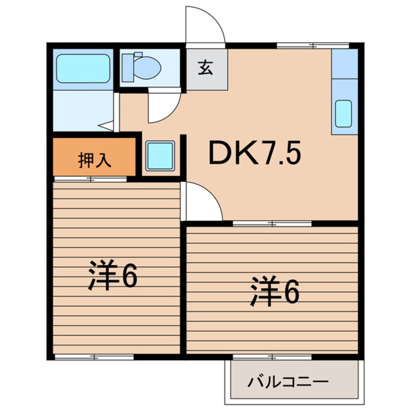 間取図 常磐線（東北地方）/原ノ町駅 徒歩17分 1階 築35年