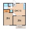 常磐線（東北地方）/原ノ町駅 徒歩17分 2階 築34年 2DKの間取り