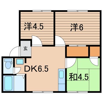 間取図 常磐線（東北地方）/原ノ町駅 徒歩17分 1階 築33年