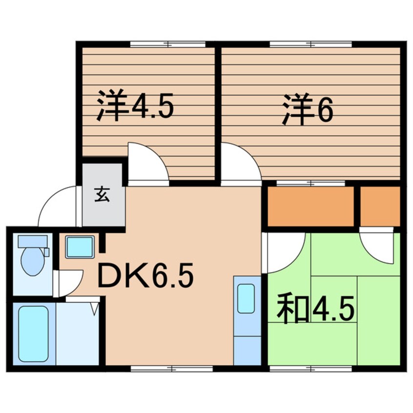 間取図 常磐線（東北地方）/原ノ町駅 徒歩17分 1階 築33年