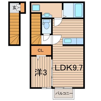 間取図 常磐線（東北地方）/原ノ町駅 徒歩30分 2階 築9年