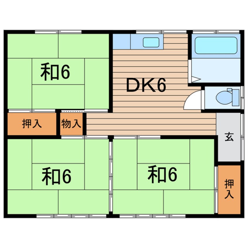 間取図 常磐線（東北地方）/相馬駅 徒歩16分 1階 築42年