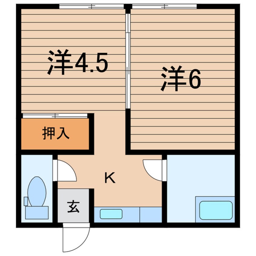 間取図 常磐線（東北地方）/相馬駅 徒歩20分 1階 築54年