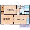ニューエルディム上成 2DKの間取り