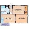 ニューエルディム上成 2DKの間取り
