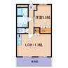 エクレセンス 1LDKの間取り