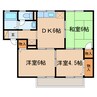 サンライズ光C・D 3DKの間取り