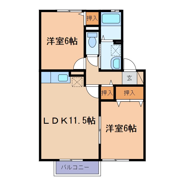 間取り図 エフロレンス山陽D