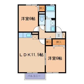 間取図 エフロレンス山陽D