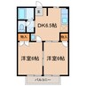 オリーブ滝沢 2DKの間取り