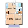 オリーブ滝沢 2DKの間取り
