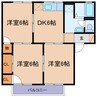コーポジョイフル 3DKの間取り
