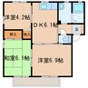 サリーレ太陽Ⅱ 3DKの間取り