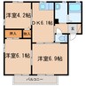 サリーレ太陽Ⅱ 3DKの間取り