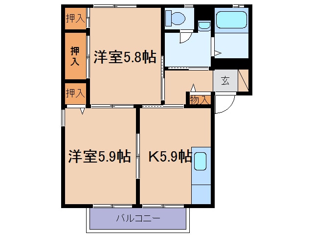 間取り図 ビット　ミストラルA・B