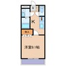グランドソレーユ 1Kの間取り