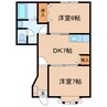 ヴィアッジオ 2DKの間取り