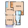 シェーン・バッハ 2DKの間取り