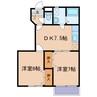 グラン・ヴェスト 2DKの間取り