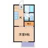 ベルミィ鴨方 1Kの間取り