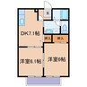 ミレニアム金光 2DKの間取り