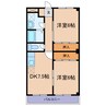 サンリーヴェ 2DKの間取り
