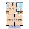 ニューシティ小野 2DKの間取り