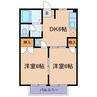 ニューシティ小野 2DKの間取り