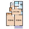 グランドゥールＫ 2DKの間取り