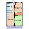 リーベン上成 2DKの間取り