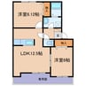 ルボア平喜 2LDKの間取り
