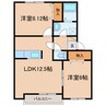 ルボア平喜 2LDKの間取り