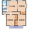 サンガーデン水川 3DKの間取り