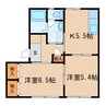 マグノーリア 2Kの間取り