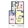 グラン・クールA 2LDKの間取り