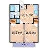 ル・シャトー 2DKの間取り