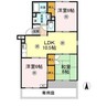 ホワイトヒルズ山陽 2LDKの間取り