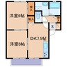 サンクオーレⅡ 2DKの間取り