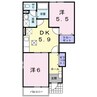 サンフェニックス 2DKの間取り