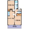 レイクスワン 2DKの間取り