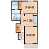 チェリーフレグランス 2DKの間取り