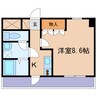 ビィ プラスペラス 1Kの間取り