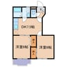 エトワール 2DKの間取り
