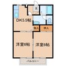 ツリーハイツ 2DKの間取り