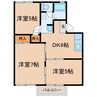パレスタキザワ 3DKの間取り