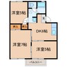 パレスタキザワ 3DKの間取り